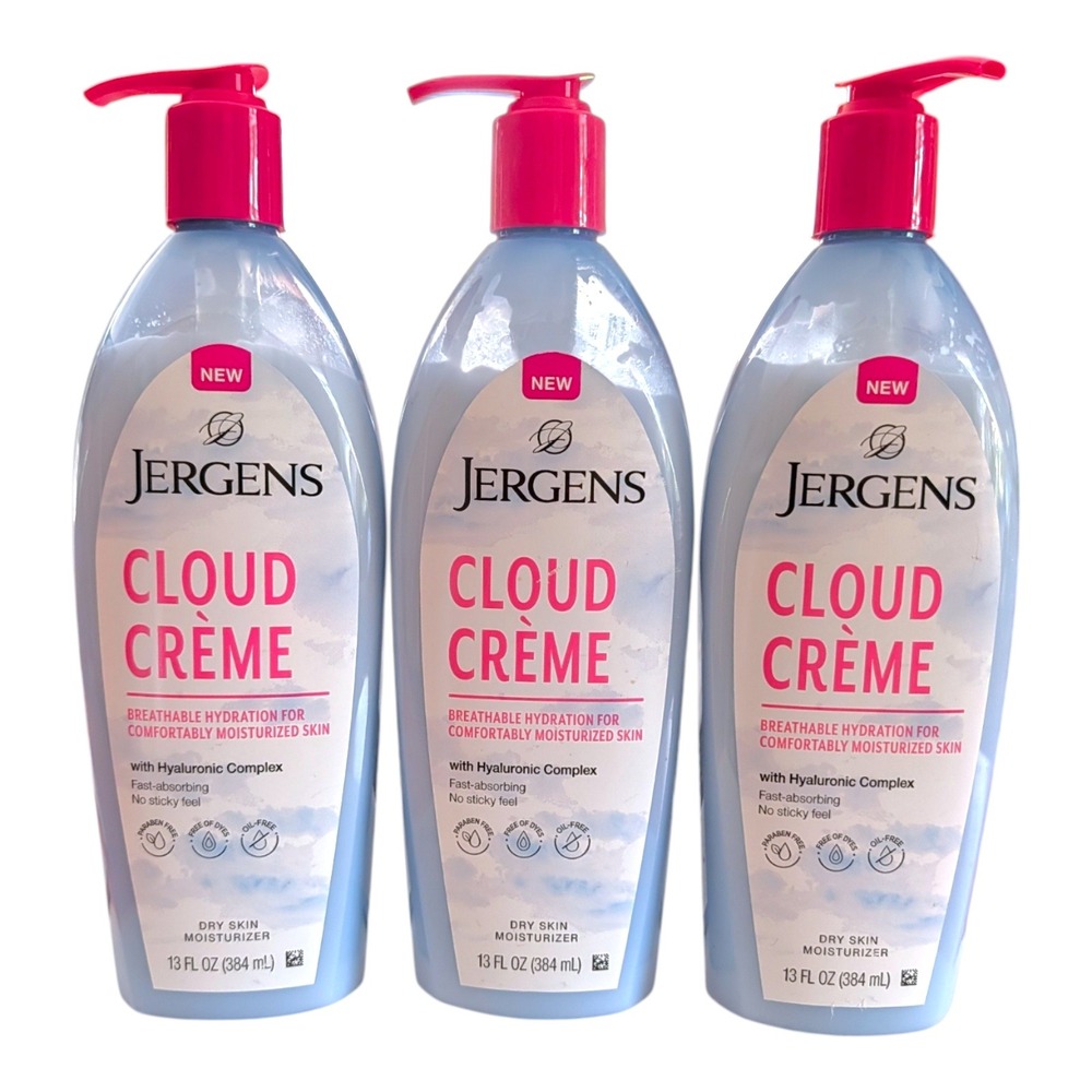 Jergens Cloud Creme Dry Skin Moisturizer 3 Pack Hyaluronic Complex 13 fl oz